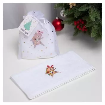 Полотенце махровое "Пёсик" 30х60 см, хлопок, 340 гр/м2