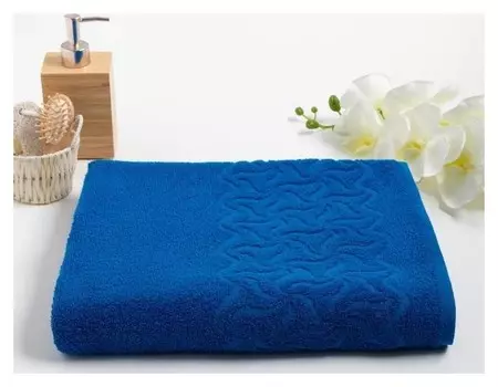 Полотенце махровое «Радуга» 100х150 см, цвет синий