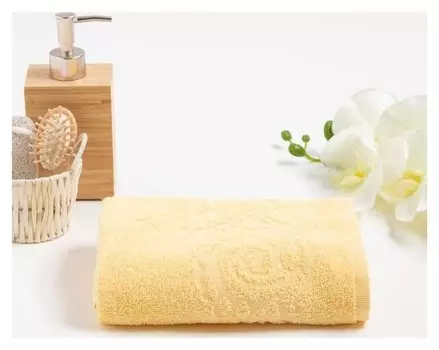 Полотенце махровое «Romance» цвет жёлтый, 50х90 см, 30 г/м2