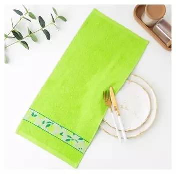 Полотенце махровое жаккардовое 30х60 см, яблоки, хлопок 100%, 340 г/м2