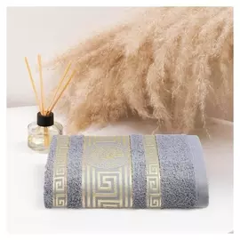 Полотенце махровое жаккардовое афина 70х140 см, серо-голубой, хлопок 100%, 450г/м2