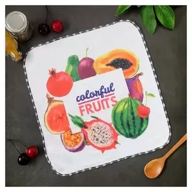 Полотенце микрофибра доляна "Фруктовая коллекция" 30х30 см, п/э 200 гр/м2