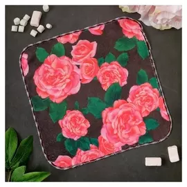 Полотенце микрофибра доляна "Розы" 30х30 см, п/э 200 гр/м2