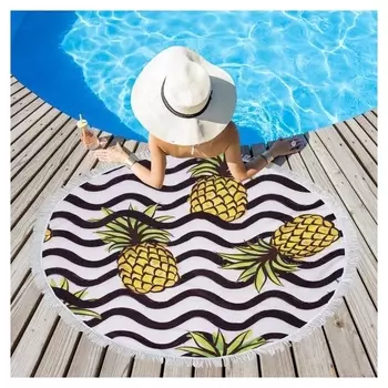 Полотенце пляжное этель «Ананасы», D 150см