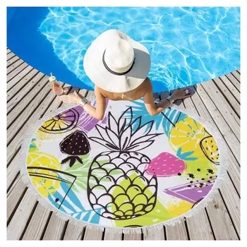 Полотенце пляжное этель «Фруктовое настроение», D 150см