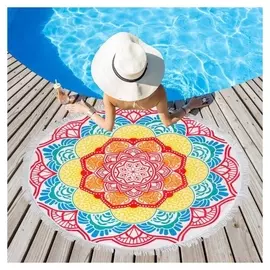 Полотенце пляжное этель ««мандалы», разноцветные», D 150см
