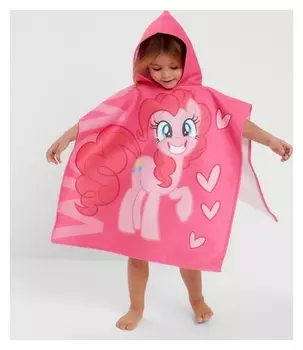 Полотенце-пончо детское махровое My Little Pony пинки Пай 60х120 см, 50% хл., 50% полиэстер