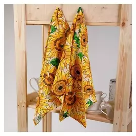 Полотенце рогожка «Подсолнухи» 45х73 см, цвет жёлтый