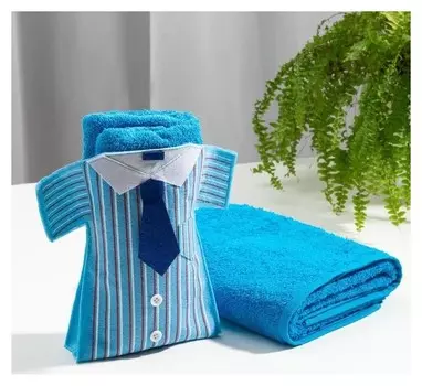 Полотенце в корзинке Модник 50х90 см Цвет голубой