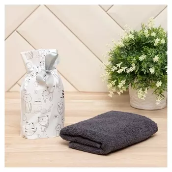 Полотенце в мешочке экономь и Я "Котики" 30*60 см, 100% хлопок, 320 гр/м2