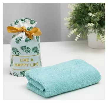 Полотенце в мешочке экономь и Я "Тропики" 30*60 см, 100% хлопок, 320 гр/м2