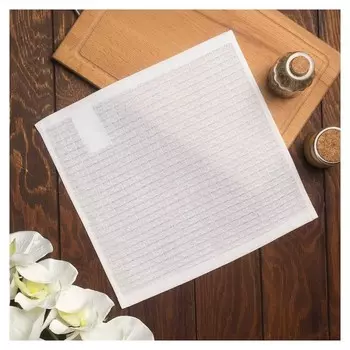 Полотенце вафельное элиза 001 30х30 см, белый, хлопок 100%, 200г/м2