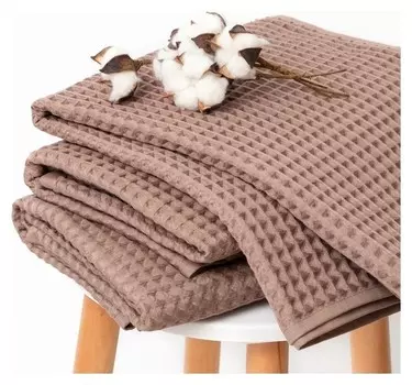 Полотенце вафельное банное этель "Boho" 67*140 см, цв. мокко, 100% хл, 290 гр/м2