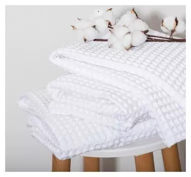 Полотенце вафельное банное этель Boho 67х140 см, цвет белый, 100% хл, 290 гр/м2