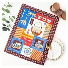 Полотенце вафельное чаепитие 45*60 см, коричневый, 160 гр/м2, хлопок, рис 3