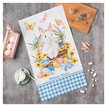 Полотенце "Зайчики" 40х73 см, 100% хл, саржа 190 гр/м2