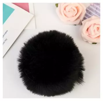 Помпон искусственный мех "Чёрный" D=7 см