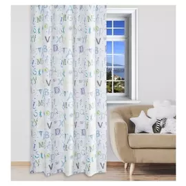 Портьера крошка Я «Алфавит» без держателя цвет белый, 170×260 см, блэкаут, 100% п/э