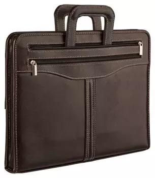 Портфель из кож/зам гамма 118м, для док-тов ф.а4+, с выдв.ручками, коричн