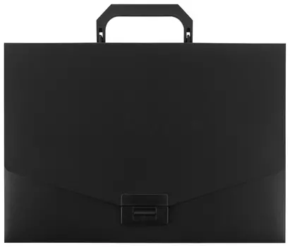 Портфель пластиковый Staff А4 (320х225х36 мм), без отделений, черный, 229241