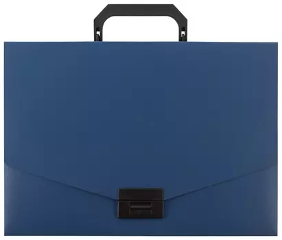 Портфель пластиковый Staff А4 (320х225х36 мм), без отделений, синий, 229240