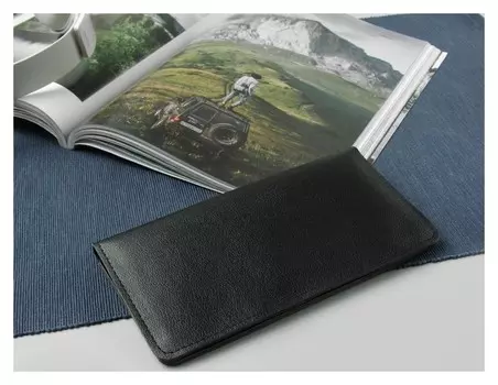 Портмоне мужское, 2 отдела, для кредиток, наружный карман, цвет чёрный