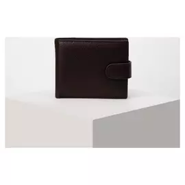 Портмоне мужское, 2 отдела на клапане, цвет коричневый