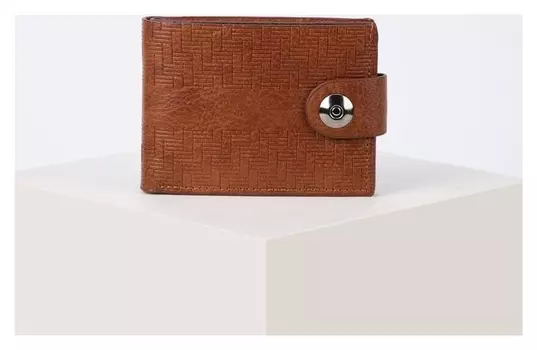 Портмоне мужское, 2 отдела на клапане, для купюр, для карт, цвет светло-коричневый