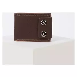 Портмоне мужское, 2 отдела на клапане, для купюр, для карт, цвет тёмно-коричневый