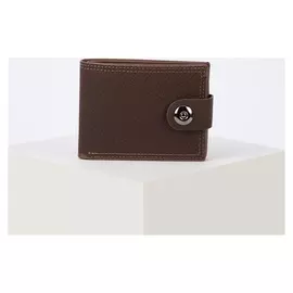 Портмоне мужское, 2 отдела на клапане, для купюр, для карт, цвет тёмно-коричневый