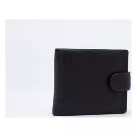 Портмоне мужское, 2 отдела на кнопке, с зажимом, цвет чёрный