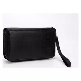 Портмоне мужское, 2 отдела на молниях, цвет чёрный