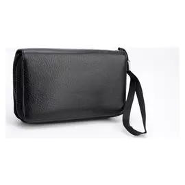 Портмоне мужское, 2 отдела на молниях, цвет чёрный