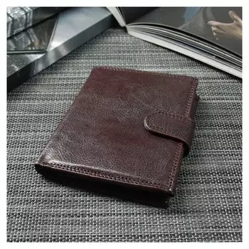 Портмоне мужское 2 в 1 (Авто), 4 отдела, для карт, для монет, цвет коричневый