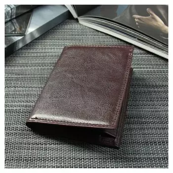 Портмоне мужское 2 в 1 (Авто), отдел, для карт, для монет, цвет коричневый