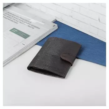 Портмоне мужское 2 в 1, цвет коричневый