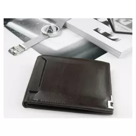 Портмоне мужское, Без застёжки, 2 отдела, для карт, цвет кофе