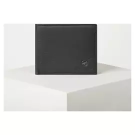 Портмоне мужское на клапане натуральная кожа чёрный Матовая текстура