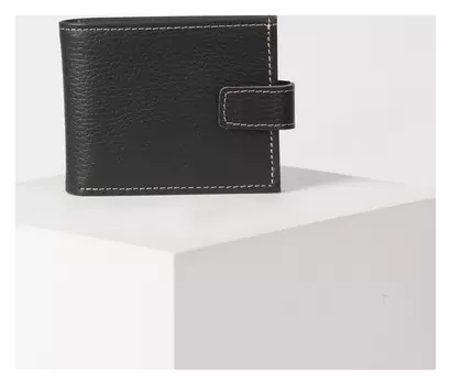 Портмоне мужское на кнопке, 2 отдела, отдел для монет, отдел для карт, цвет чёрный флотер