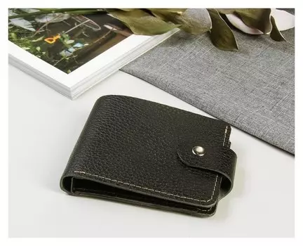 Портмоне мужское, отдел, для карт, для монет, доллар, цвет чёрный