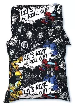 Постельное белье 1,5 сп "Let's Rock" Transformers 143*215 см, 150*214 см, 50*70 см -1 шт