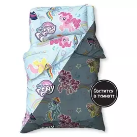 Постельное белье 1,5 сп Neon Series "Rainbow Vibes" My Little Pony 143*215 см, 150*214 см, 50*70 см -1 шт