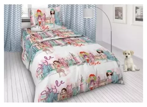 Постельное бельё 1,5 «Мы городские девчонки», 147х210, 150х210, 50х70 см, бязь