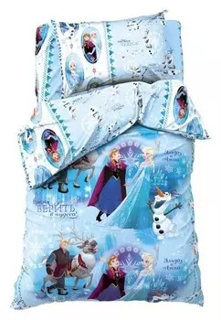 Постельное бельё 1,5 сп "Холодное сердце", размер 143х215 см, 150х214 см, 50х70 см -1 шт., 100% хлопок, бязь 125 г/м2