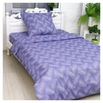 Постельное бельё 1,5 сп иллюзия, сине-фиолетовый, 150х210 см, 150х210 см, 70х70 см, бязь, 105 г/м, 100% хлопок