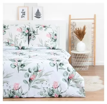 Постельное бельё 1,5 сп Lovelife «Розы»: пододеяльник 150х217см+наволочка 70х70см-1шт, поплин, 125г/м²