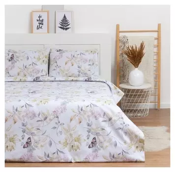 Постельное бельё 1,5 сп Lovelife Spring Butterflies: пододеяльник 150х217см+наволочка 50х70см-1шт, поплин