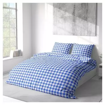 Постельное бельё 1,5 сп русский дом клетка 145х215, 150х215, 70х70см 2 шт, бязь, 120 г/м, хлопок 100%
