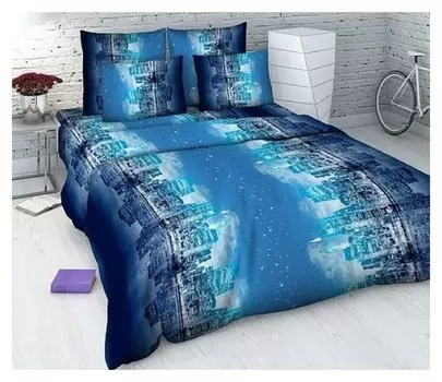 Постельное бельё 1,5 сп. «Василиса» сан-франциско, 145х215 см, 150х214 см, 70х70 см - 2 шт.