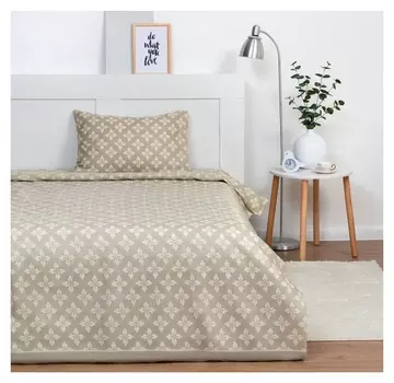 Постельное бельё 1,5сп экономь и Я «Цветок удачи» 143х215см, 145х214см, 50х70см-1 шт, 60 г/м2, микрофибра